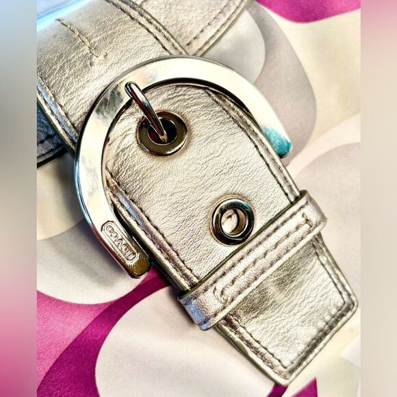 Coach Metallic Silver and Purple Shoulder Bag - Picture 13 of 13